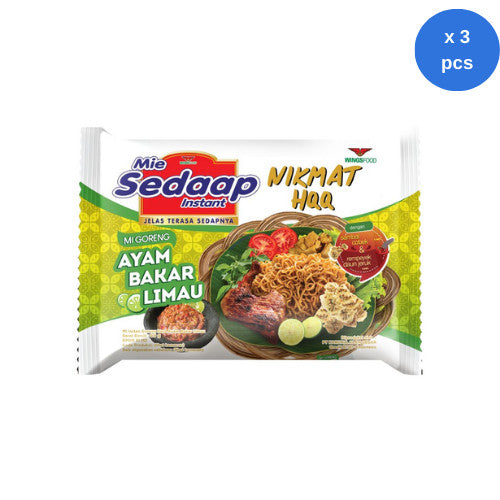 Sedaap Mie Instan Ayam Bakar Limau Bag 89 gr x 3 pcs