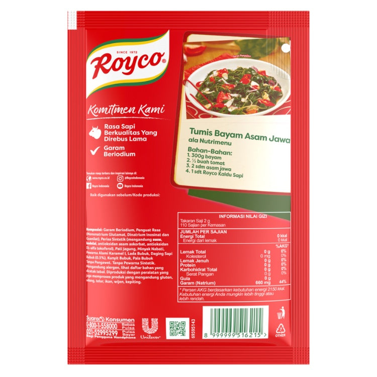 Royco Bumbu Penyedap Makanan Rasa Kaldu Sapi 220 gr