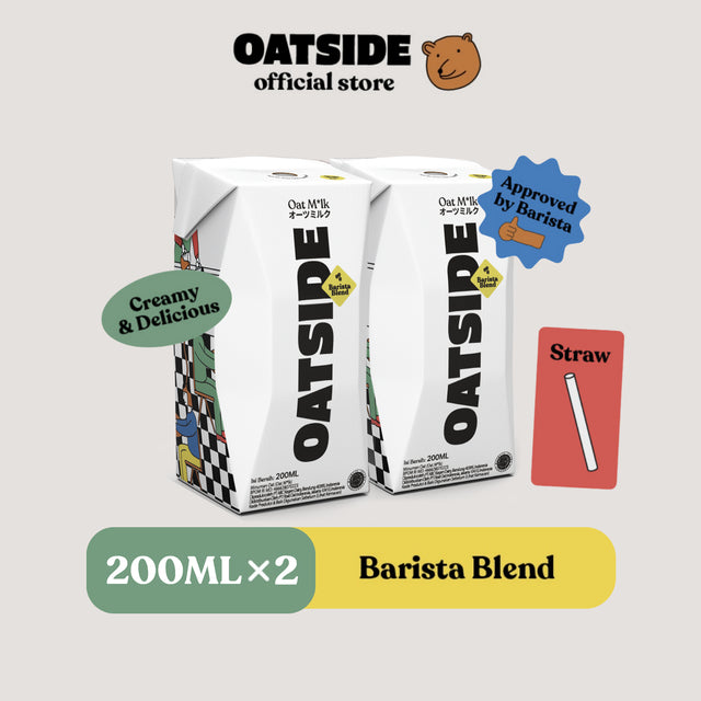 OATSIDE Oat Milk Barista Blend Straw (Kemasan dengan Sedotan) 200ml x 2 pcs