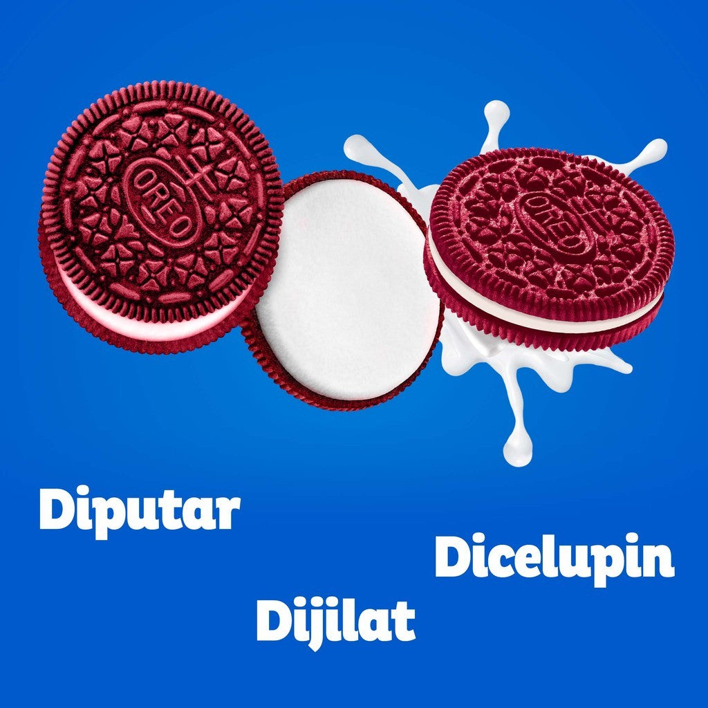 Oreo Red Velvet 119.1gr - Twin Pack - Biskuat Cemilan Manis Anak dan Keluarga