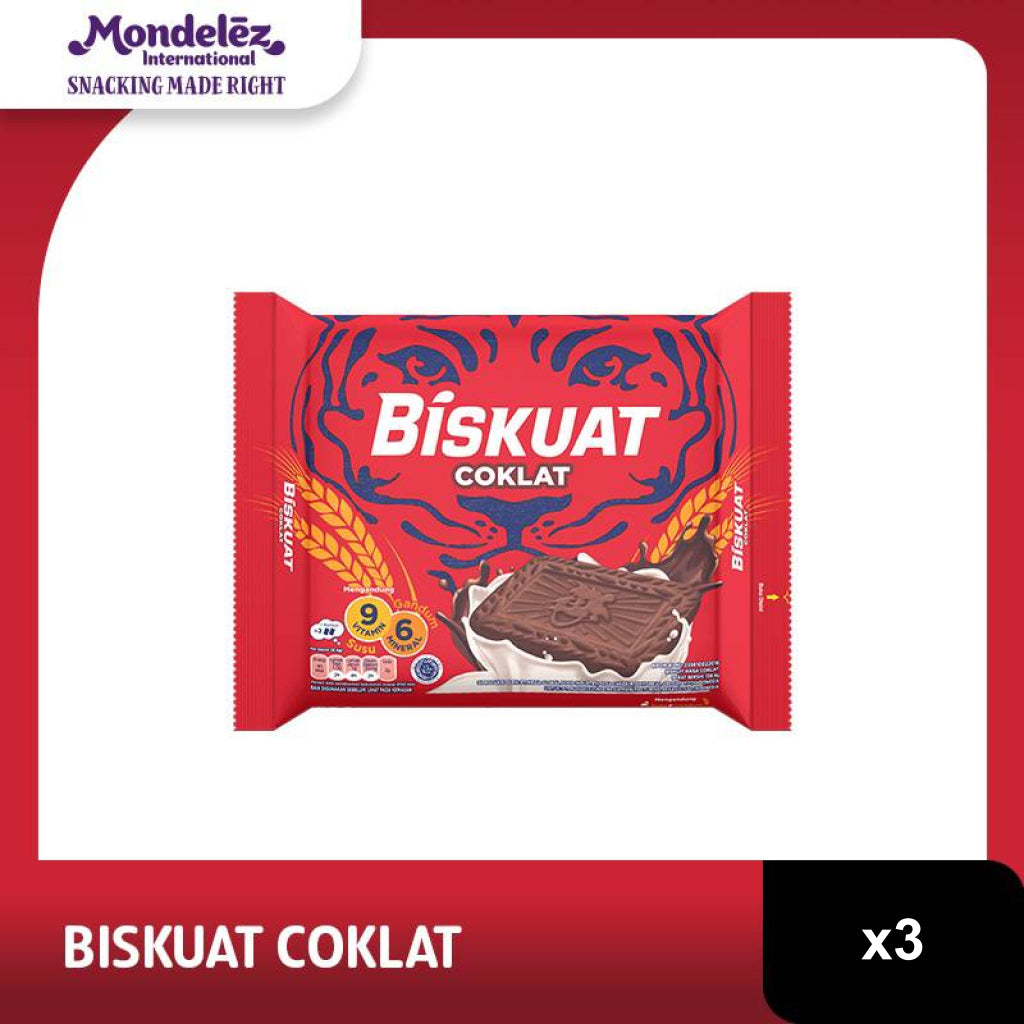 Biskuat Biskuit Chocolate Regular 106.4 gr, Jajanan dan cemilan favoritAnak Sekolah - triplepack