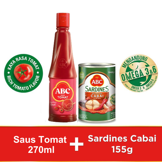 ABC Saus Tomat 270 mL & ABC Sarden Saus Cabai 155 gr