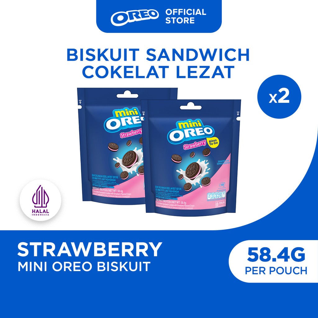 Oreo Mini Strawberry Biskuit 2 x 58.4gr