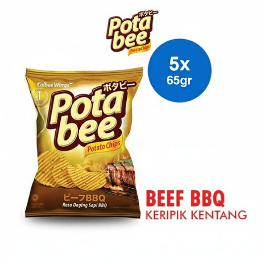 Potabee Keripik Kentang Bbq Beef 65 gr x 5
