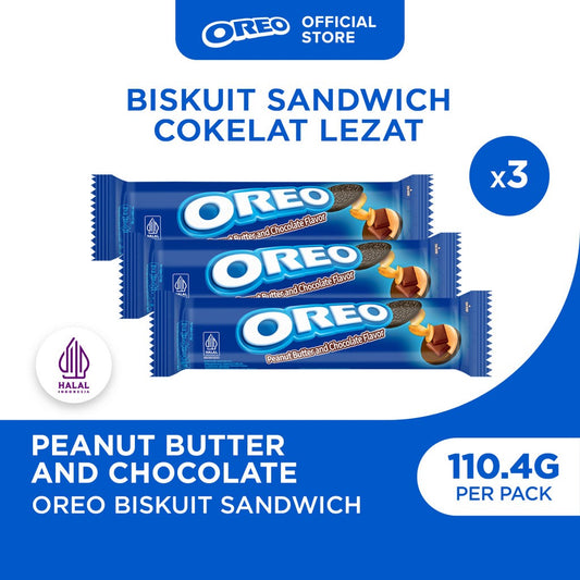 Oreo Biskuit Peanut Butter & Chocolate 3 x 110.4gr