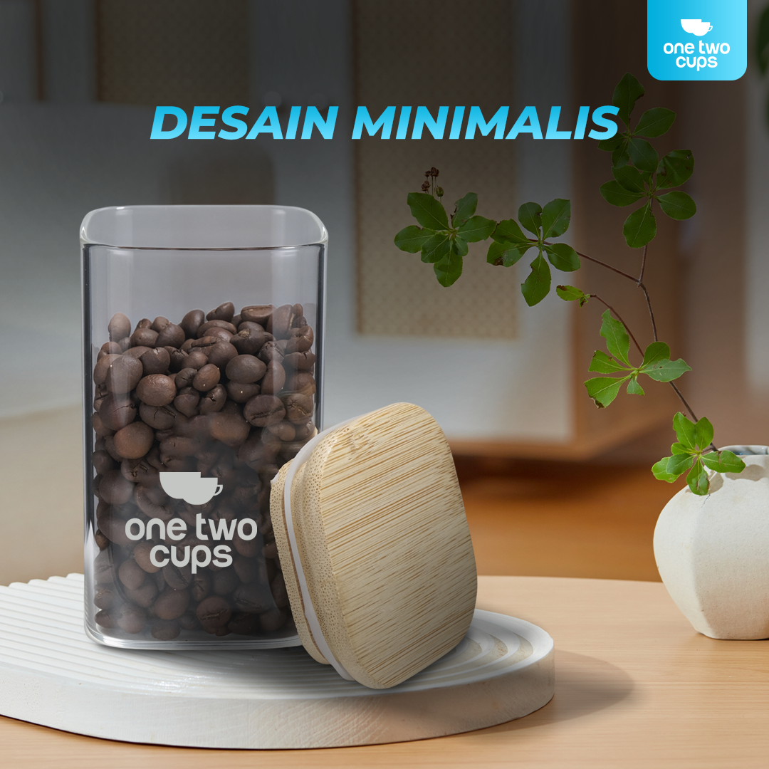 One Two Cups Toples Kaca Penyimpanan Makanan Kedap Udara Storage Jar 300ml - HC1019