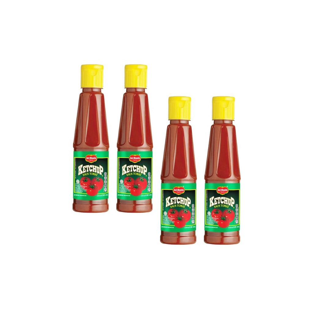 Del Monte Ketchup Saus Tomat 4 x 135 mL