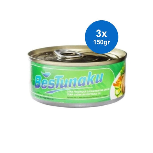 Bestunaku Tuna Potongan Dalam Minyak Sayur 3 x 150 gr