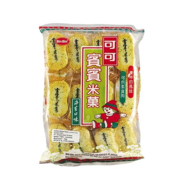 Bin Bin Biskuit Rice Crackers Rasa Seaweed 2 x 150 gr
