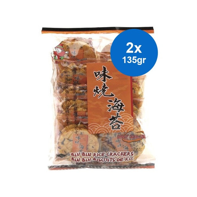 Bin Bin Rice Crackers Spicy Seaweed 2 x 135 gr