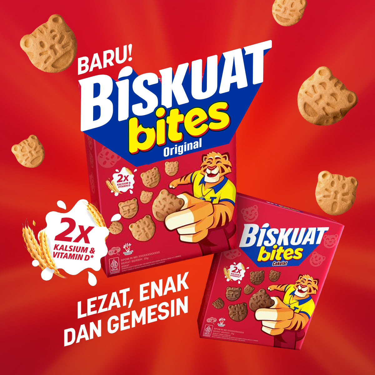Biskuat Bites Cokelat 35g, Biskuit Rasa Cokelat