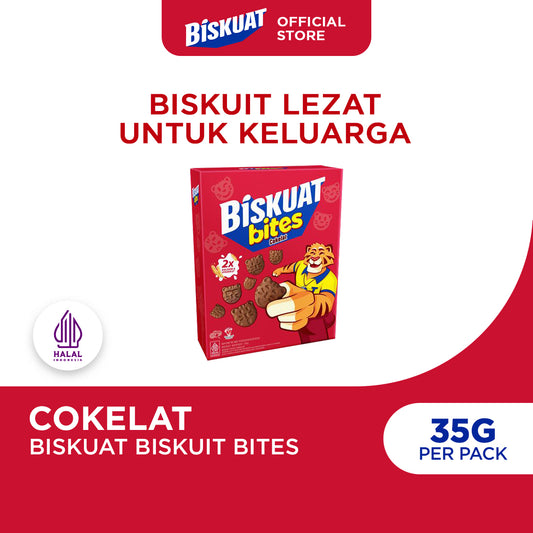 Biskuat Bites Cokelat 35g, Biskuit Rasa Cokelat