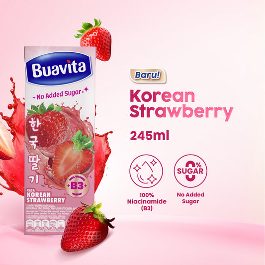 BUAVITA KOREAN STRAWBERRY Juice Sari Buah Korean Strawberry Minuman Sehat Kulit Glowing 245ml