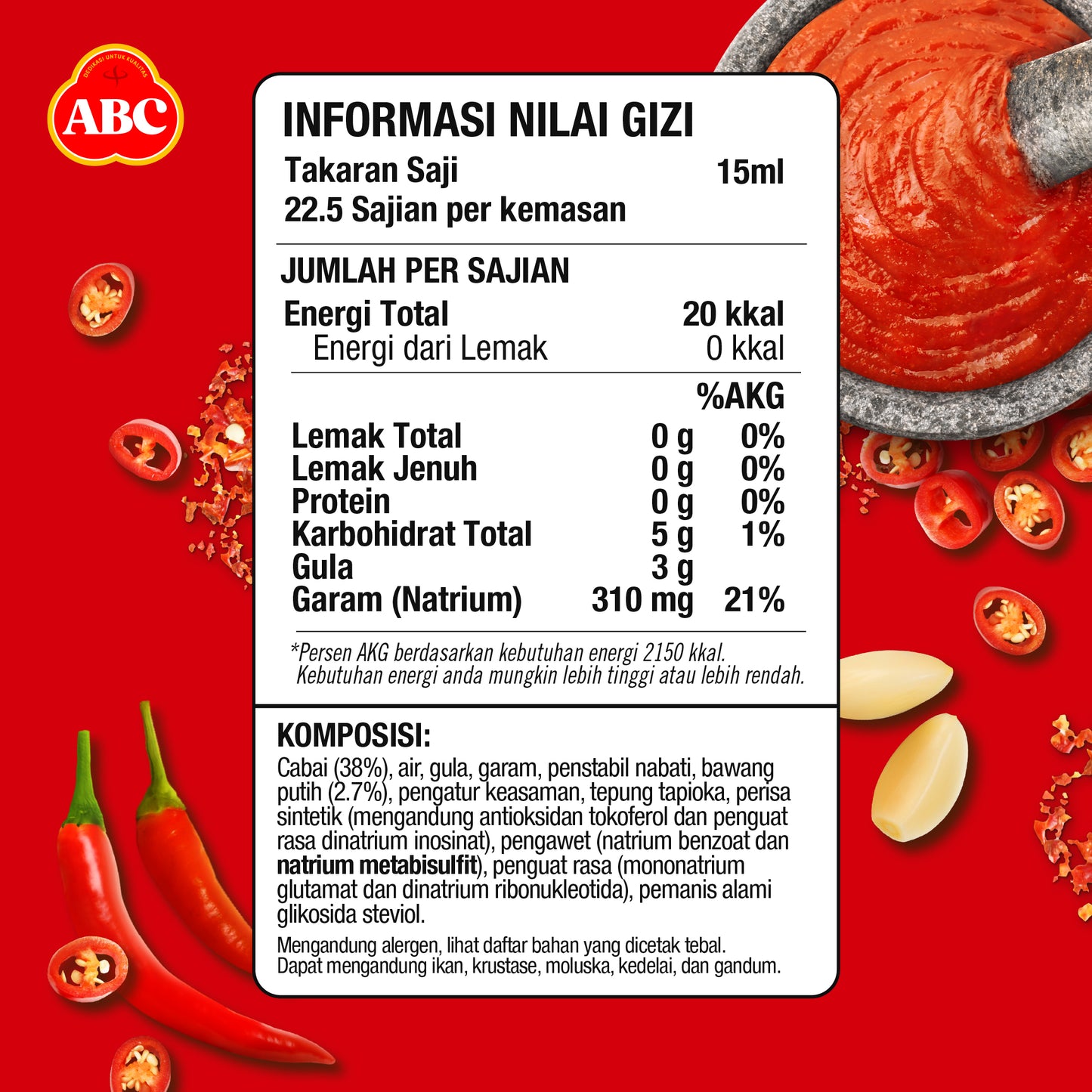 ABC Sambal Extra Pedas 335 mL