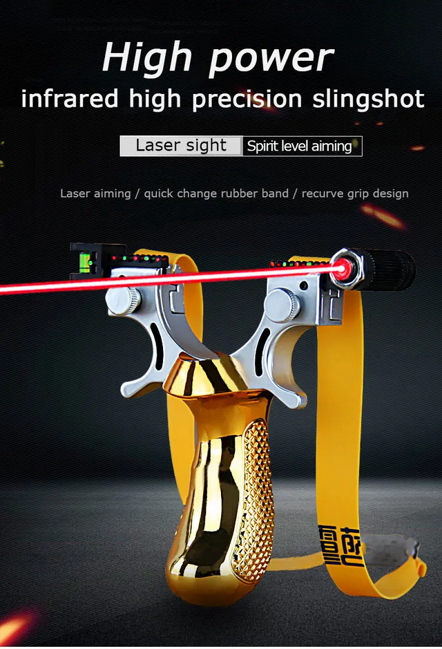 SYQT Big Power Ketapel Tactical Slingshot Laser Sight Rubber Band - SSGX