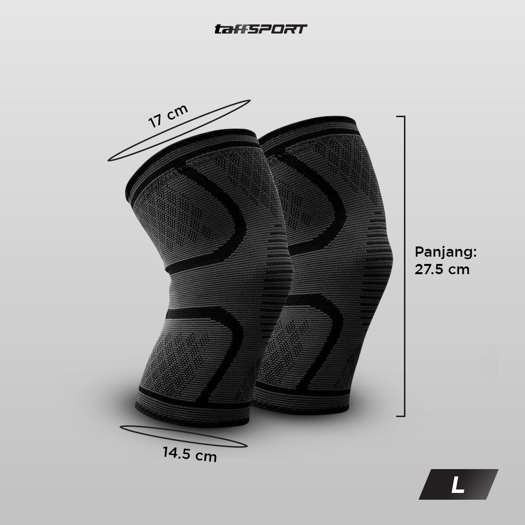 TaffSPORT Pelindung Lutut Knee Support Pad Brace Fitness Gym 1 Pair L 42-47 - A-7718