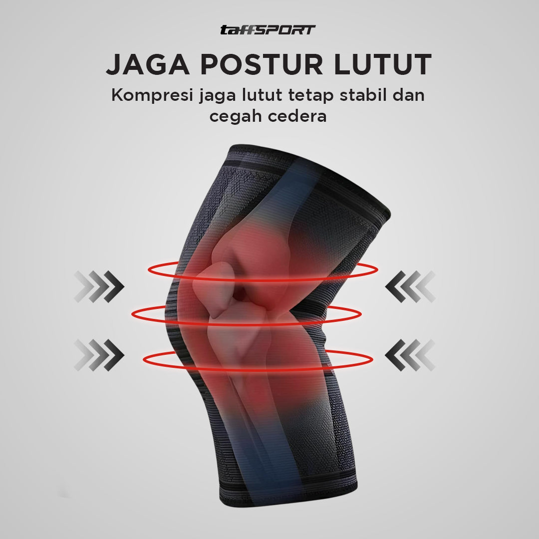 TaffSPORT Pelindung Lutut Knee Support Pad Brace Fitness Gym 1 Pair L 42-47 - A-7718