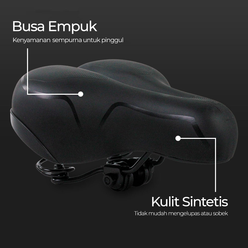 TaffSPORT Sadel Sepeda Mountain Bike Saddle Leather Spring - SX223-06