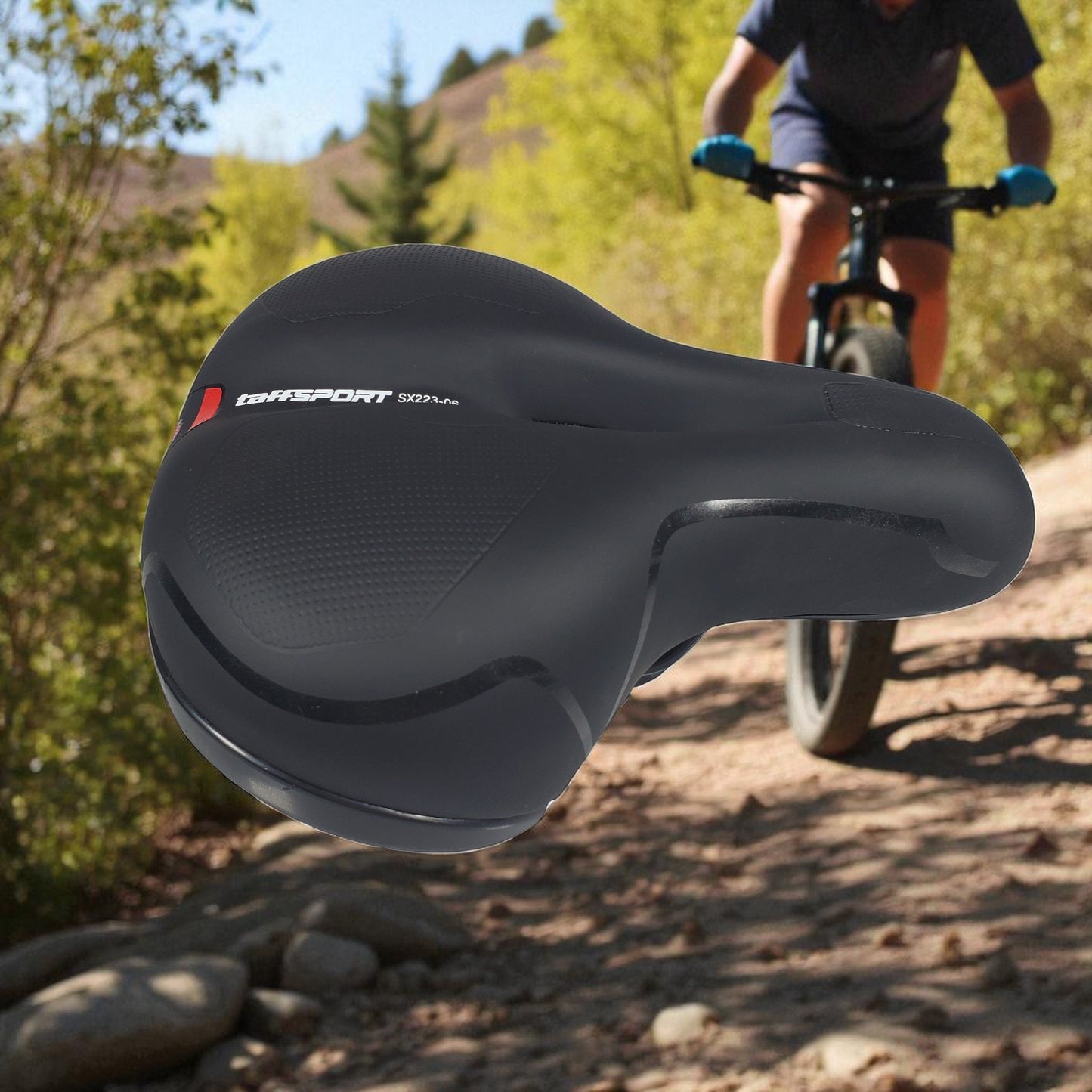 TaffSPORT Sadel Sepeda Mountain Bike Saddle Leather Spring - SX223-06