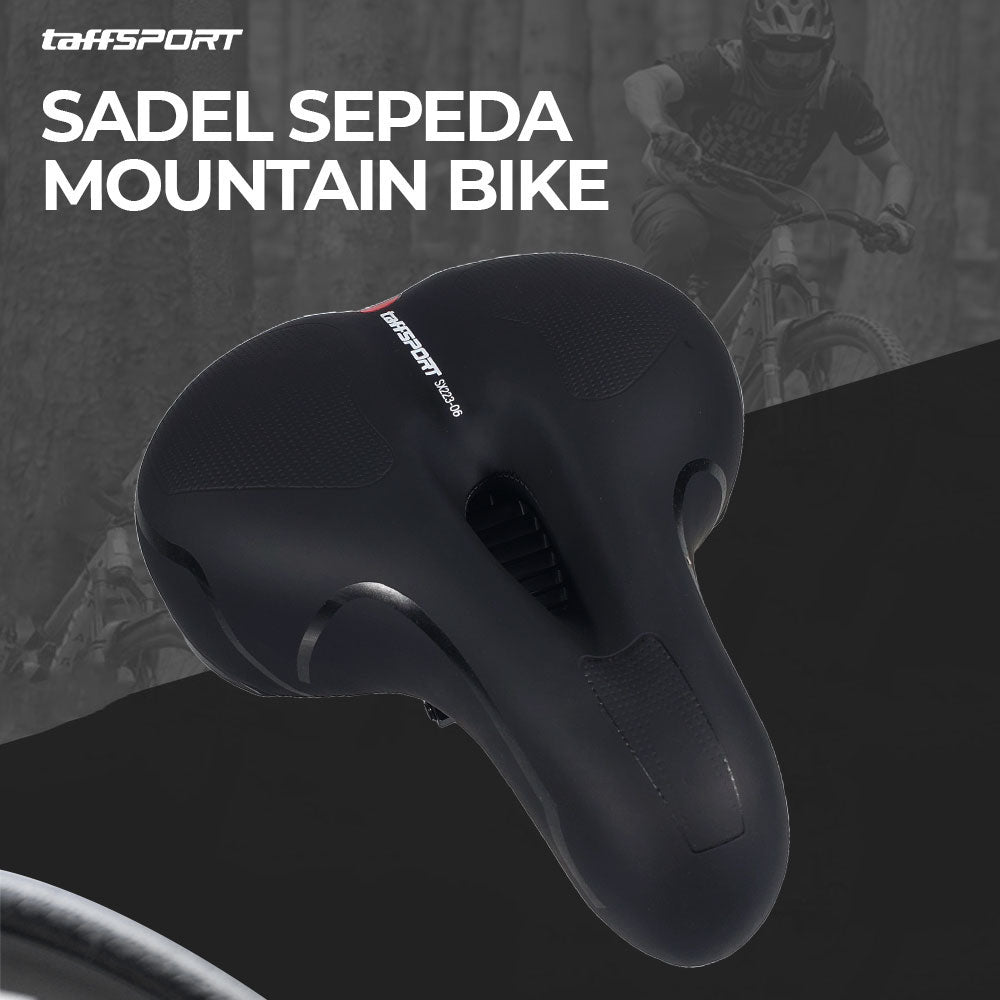 TaffSPORT Sadel Sepeda Mountain Bike Saddle Leather Spring - SX223-06