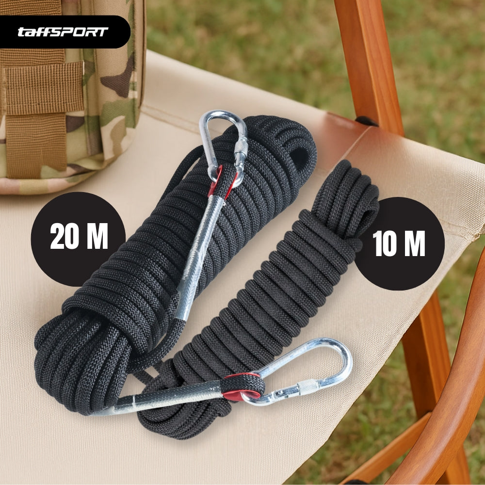 TaffSPORT Tali Paracord Panjat Tebing Climbing Rope 10mm Steel Buckle 20M - P4